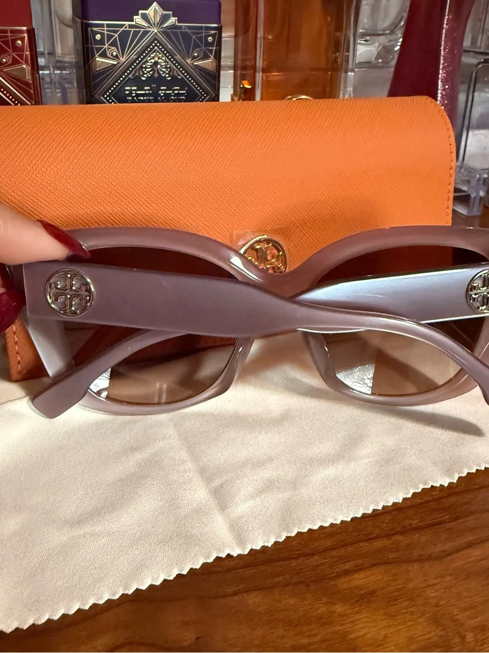 Tory Burch Oversized Sunglasses in Mauve Pink Purplish